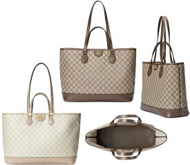 GUCCI グッチ レディース 2WAYトートバッグゴールドダブルGロゴ GGスプリームキャンバスGGパターン横型ショッピングトートバッグショルダーバッグ×トップハンドルバッグレザートリム コットンリネンライニングOPHIDIA8358BRFAA4G9897BE