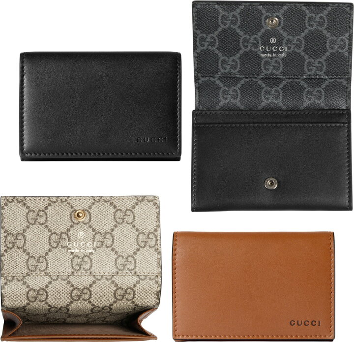 楽天市場】GUCCI グッチ メンズ二つ折り名刺入れ 財布スムースレザー 