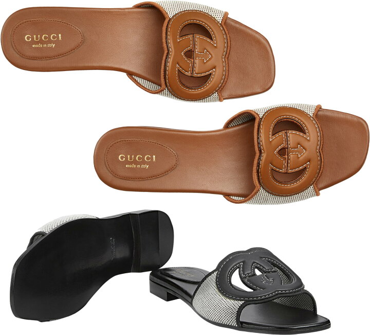 楽天市場】GUCCI グッチレディース ダブルGロゴ スライドサンダル 