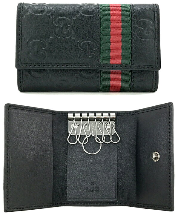 楽天市場】GUCCI グッチ6連キーケース ワイドウェブラインエンボスロゴ 