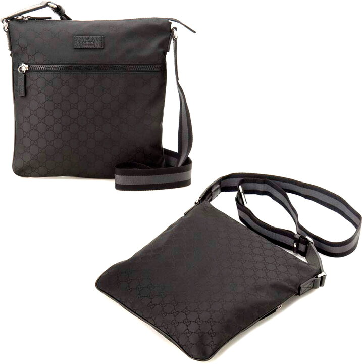 楽天市場】GUCCI グッチ ショルダーバッグブラック GGナイロン斜め掛け 