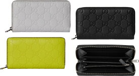 GUCCI グッチ メンズ レディース小銭入付きラウンドファスナー長財布GGエンボスパターン グレインレザーブラック ライトグレー イエローインプリントGGアイコン モアレライニングGGロゴ 革 型押しレザー グッチシマZIP WALLET IMPRINT1000YE1412LGY