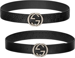 GUCCI �O�b�` �����Y GG���U�[�x���gGG�p�^�[��×�m�[�}���u���b�N���U�[���o�[�V�u���d�l ON OFF�̐؂�ւ����ȒP�V���o�[���E���h�C���^�[���b�L���OG���S�o�b�N���v���[�gINTERLOCKING-G BUCKLE BE