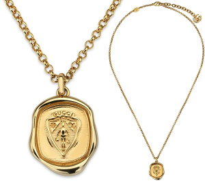 GUCCI �O�b�` �y���_���g�l�b�N���X�����Y ���f�B�[�X �N���X�g�g�b�v��͍���g�b�v�v���[�g �`�F�[���l�b�N���X�S�[���h ���S���� �N���X�v�N���[�W���[CREST PENDANT NECKLACE 0912GD