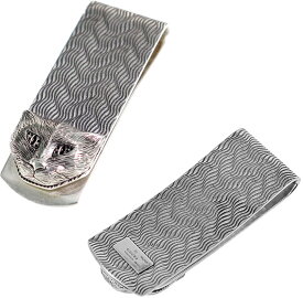 GUCCI グッチ マネークリップ3Dキャットヘッド 刻印ロゴタイガー スターリングシルバートラ 虎 サイフ 財布 さいふブラックフィニッシュ仕上げ立体 猫 アニマリエCAT HEAD 0701SLお財布を持ち歩きたくない方へ