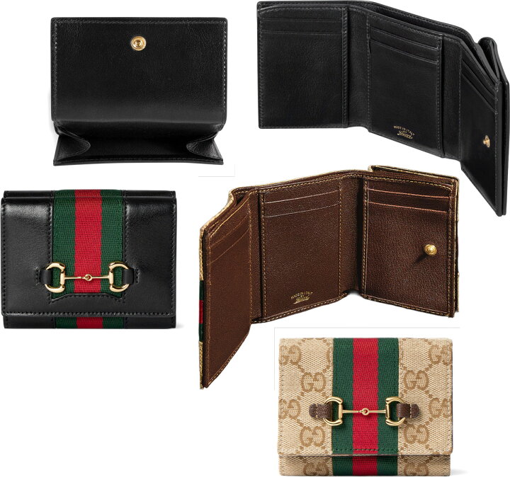 楽天市場】GUCCI グッチ レディースWホック小銭入れ付き三つ折り財布 
