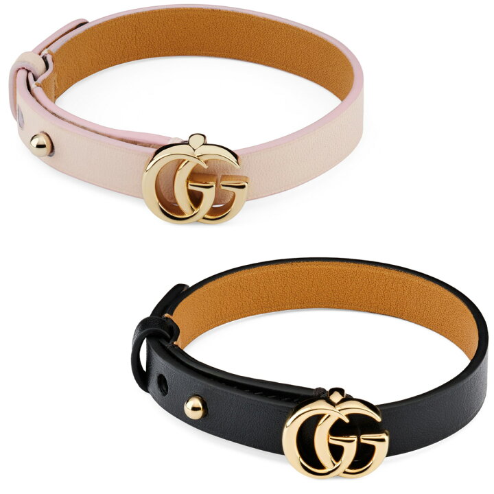 楽天市場】GUCCI グッチ レディースレザーブレスレット ゴールドダブル 