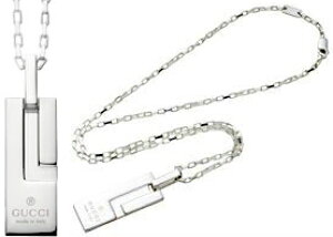 GUCCI グッチ ペンダントネックレス刻印ロゴ GプレートペンダントGトツロゴバープレート メンズ レディース 男女兼用スターリングシルバー 925SV 0006 PENDANTチェーンネックレス Gモチーフスクエ