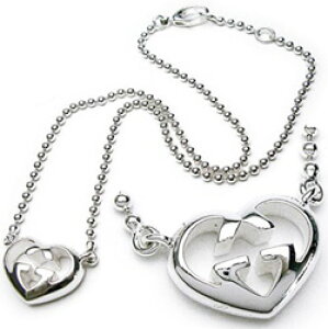 GUCCI グッチ ペンダントネックレスレディース インターロッキングハートスターリングシルバーオープンハート ボールチェーンHEART 8106SL PENDANT NECKLACE