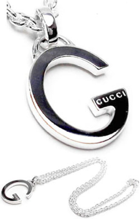 楽天市場】GUCCI グッチ ペンダントネックレスロゴ刻印Gプレート G 