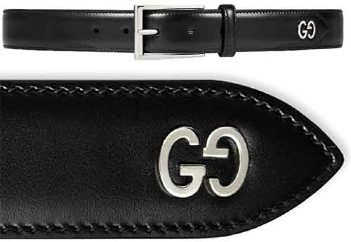 楽天市場】GUCCI グッチブラック カーフレザーベルトGGアイコンロゴ  