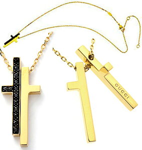 GUCCI Ob` y_glbNXyAfUCfB[XZp[gNX`[t \K18G S[h 18_Ch Jbg yAlbNXPENDANT CROSS MOTIFDAIAMOND NECKLACE