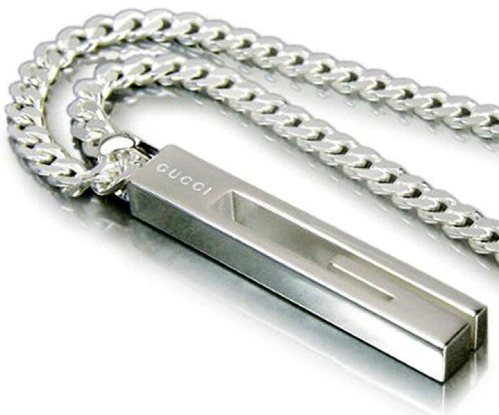 楽天市場】GUCCI グッチペンダントネックレスロゴ刻印バートップ ID 