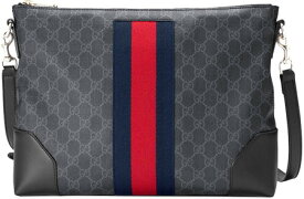 GUCCI グッチ ショルダーバッグGGスプリームキャンバスブラック×ダークグレーレッド×ネイビー ウェブラインコーティングGGキャンバスメッセンジャーバッグ取り外し可能ショルダーストラップブラックレザー トリム1095BK 鞄 カバン BAG