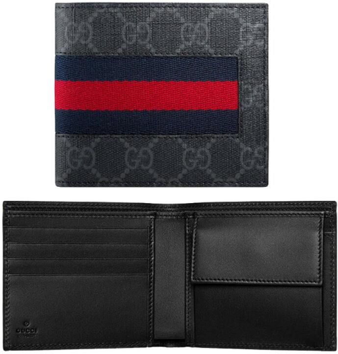 楽天市場】GUCCI グッチ メンズ小銭入れ付き二つ折り財布GGスプリーム 