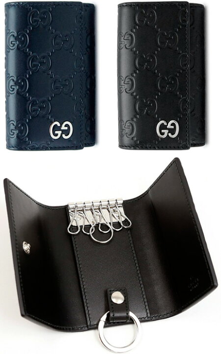 楽天市場】GUCCI グッチキーリンツ付き6連キーケースGGロゴ グッチシマ 