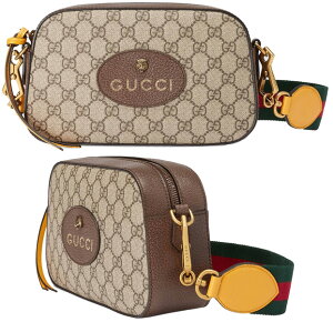 GUCCI �O�b�` �V�����_�[�o�b�O�L���b�g�`���[�����U�[�I�[�o�����U�[���S�^�O�x�[�W��×�u���E�� GG�X�v���[���L�����o�X���B���e�[�W�X�^�C�� �L�� 8856BEDBR�E�F�u�X�g���C�v�E�F�u�V����