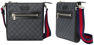 GUCCI �O�b�` �G���{�X���S���U�[�^�O�t�����g�t�@�X�i�[�|�P�b�g�t���΂߂����V�����_�[�o�b�OGG�� PVC�R�[�e�B���OGG�L�����o�X�_�[�N�O���[×�u���b�N�X���[�����b�Z���W���[�o�b�O���b