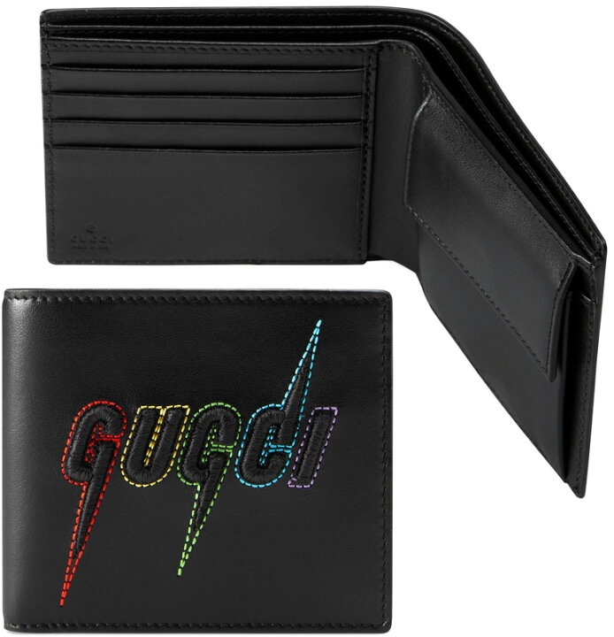楽天市場】GUCCI グッチ小銭入れ付き二つ折り財布ブラック マルチ 