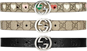 GUCCI �O�b�`���q�l�ɂ������A�C�e�����q���p���U�[�x���g�L�b�Y�x���g �n�[�g�v�����g�O�b�`�V�}���U�[ GG�A�C�R���V���o�[�C���^�[���b�L���OG�o�b�N���x�[�W��×�_�[�N�u���E��GG�X�v