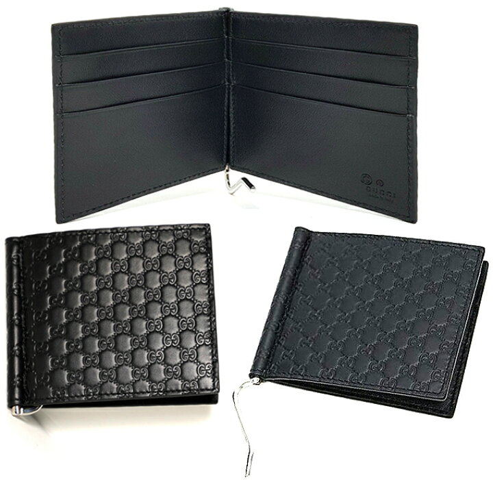 楽天市場】GUCCI グッチ マネークリップ付き折り財布メンズ グッチシマ  