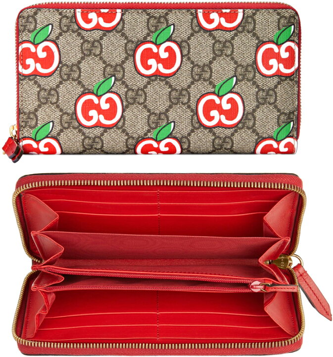 楽天市場】GUCCI グッチ 小銭入れ付きGGリンゴ ラウンドファスナー長  