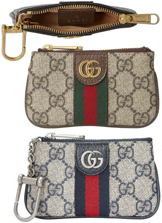 楽天市場】GUCCI グッチキーフック付きファスナー小銭入れダブルG 