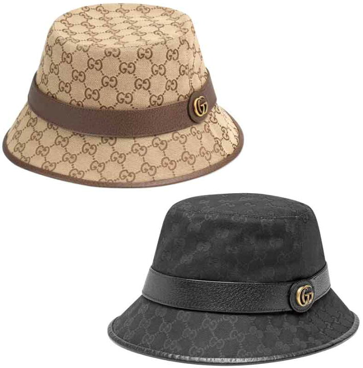 楽天市場】GUCCI グッチ 帽子GGキャンバスバケットハットダブルG  