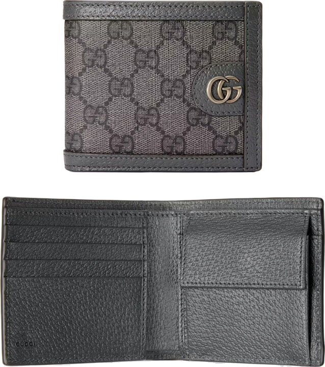楽天市場】GUCCI グッチ ダブルGロゴ小銭入れ付き二つ折り財布グレー  