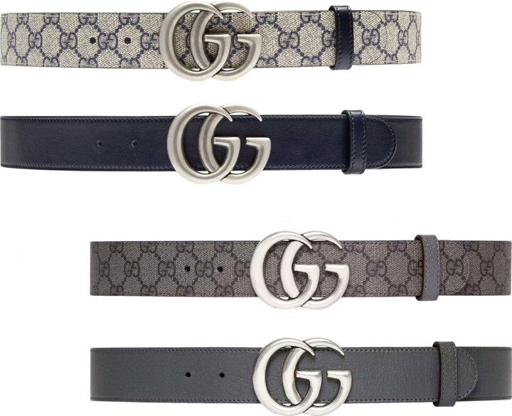 楽天市場】GUCCI グッチリバーシブルレザーベルトグレー×ブラック 