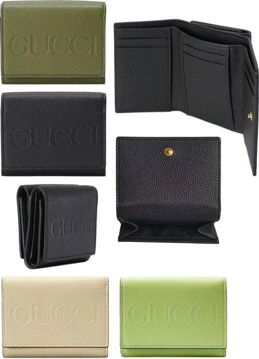 楽天市場】GUCCI グッチ小銭入れ付き3つ折り財布フロントエンボスロゴ 