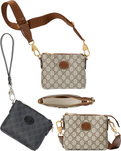 GUCCI �O�b�`�I�[�o���C���^�[���b�L���OG���U�[���S�^�O2WAY�V�����_�[�o�b�OGG�X�v���[���L�����o�X �u���b�N �x�[�W��×�_�[�N�u���E�����U�[�g���� �R�b�g�����l�����C�j���O���O���V