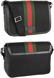 GUCCI グッチメッセンジャーバッグエンボスロゴレザータグフラップ付き斜め掛けショルダーバックブラッパラナキャンバスウェブライン グリーン×レッドウェブ鞄 カバンパラナクロスボディーバッグ CANVASWEB' STRIPE BAG8251BK