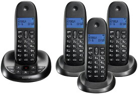 Motorola モトローラデジタルコードレスフォン盗聴がされ難くクリアな音声通話が可能なDECT6.0方式採用デジタル留守電話機能付き電話機親機もコードレス ブラック ブルーLCDディスプレイCordless Telephone 親機のみ 子機売り切れ