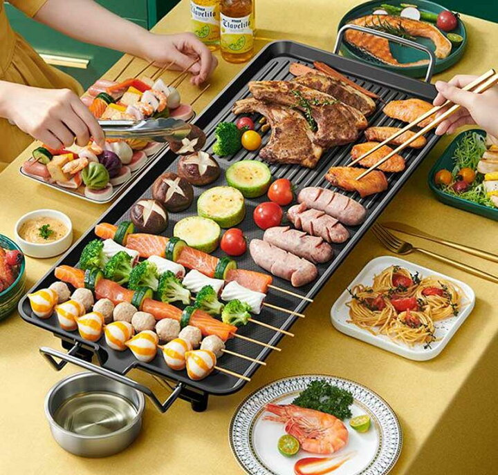 楽天市場】大人数でも一気に焼ける超ロング無煙焼肉プレートビッグ電気 