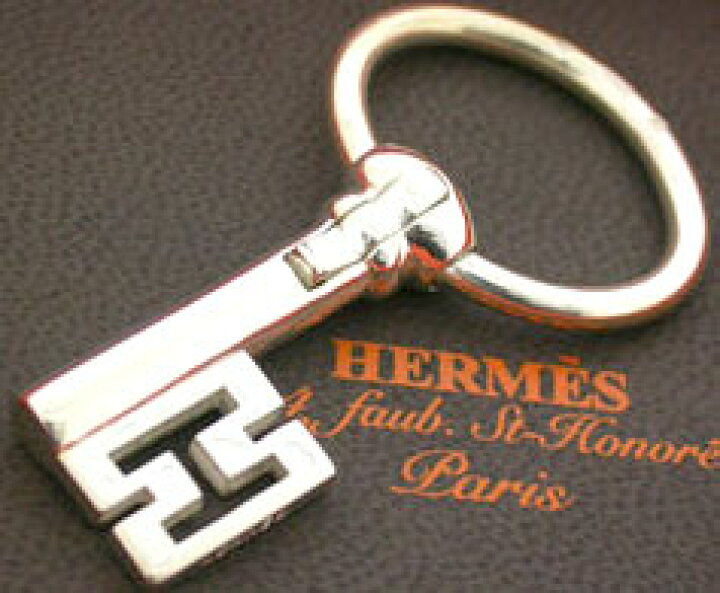 楽天市場】HERMES エルメス キー型キーリングクレクレ リングホルダー 