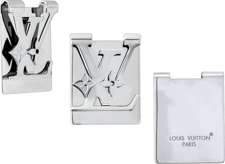 楽天市場】LOUIS VUITTON マネークリップルイヴィトン シルバー LVロゴ 