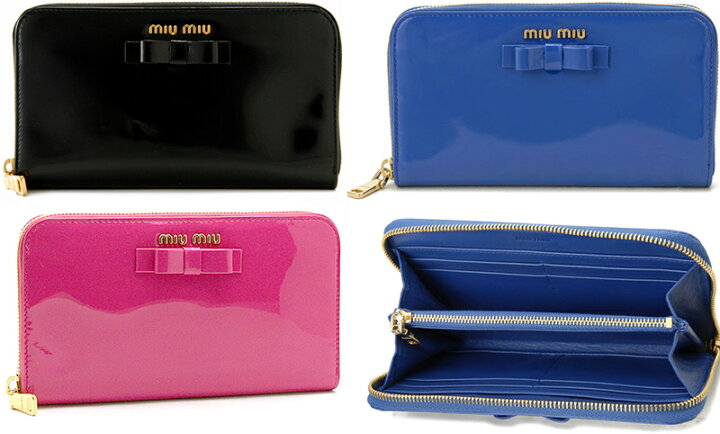 楽天市場】MIUMIU ミュウミュ小銭入れ付きラウンドファスナー長財布  