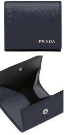 PRADA プラダ 小銭入れコインケース メタルロゴブラック ネイビー サフィアノカーフレザー 財布SAFFIANO CALFLEATHERF0G52BKNV サイフ さいふ COIN CASEF0002F0D9ABKREスナップ開閉式 牛革