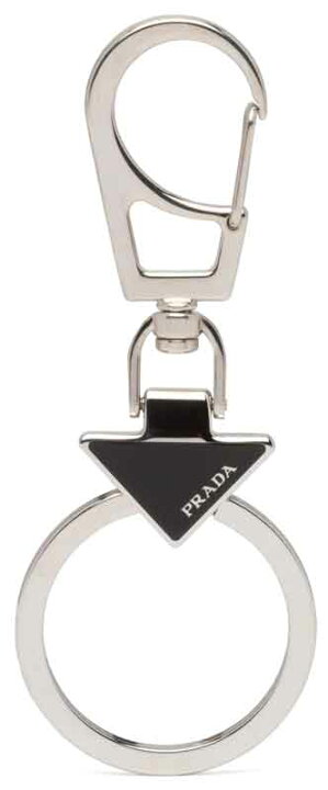 楽天市場】PRADA プラダブラック三角ロゴプレートロゴ刻印キーリング  