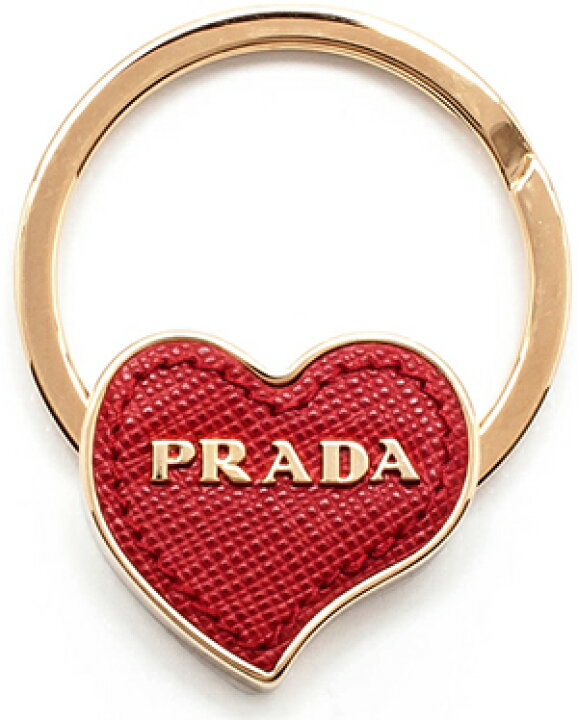 楽天市場】PRADA プラダ キーリングハートモチーフレターロゴレッド 
