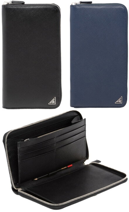 楽天市場】PRADA プラダ 小銭入れ付きラウンドファスナー長財布  