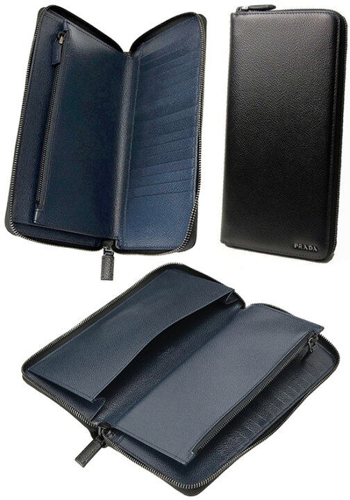 楽天市場】PRADA プラダ 小銭入れ付きラウンドファスナー長財布  