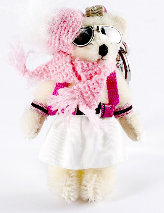 楽天市場】PRADA キーホルダープラダのリュックを背負ったテディーベア  