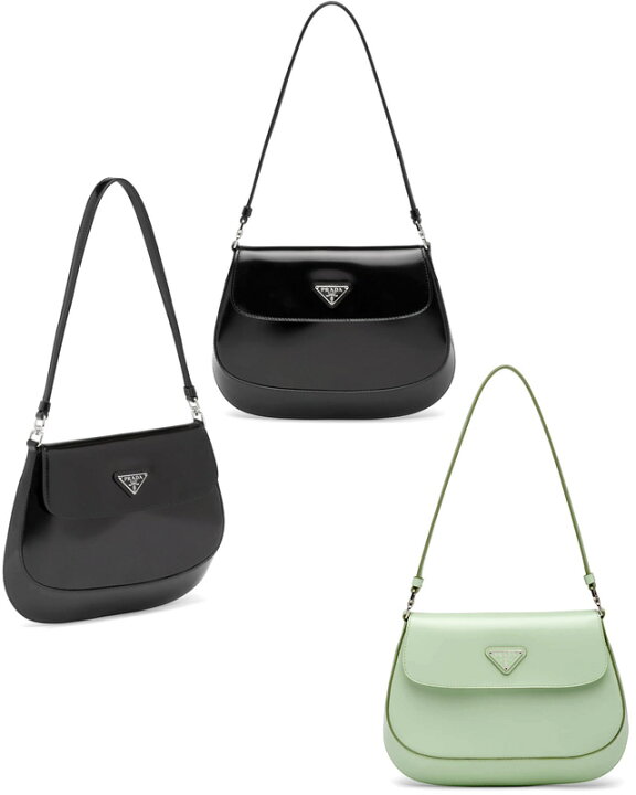 楽天市場】PRADA プラダフラップ付きショルダーバッグブラック 