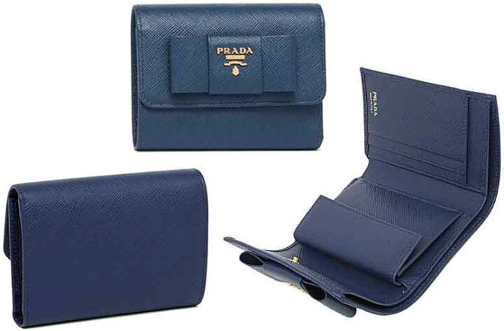 楽天市場】PRADA プラダ 小銭入れ付き3つ折り財布ビッグリボン 