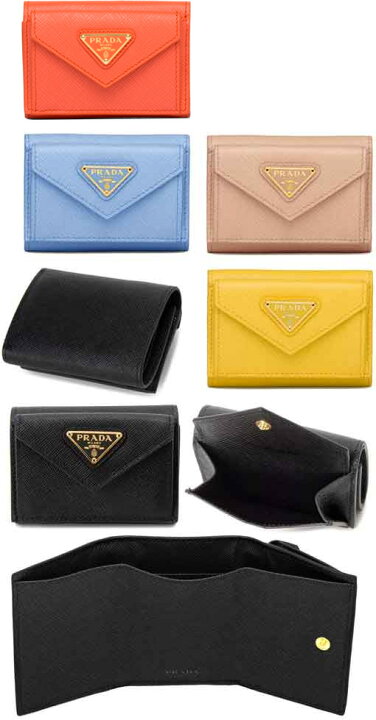 楽天市場】PRADA プラダ 小銭入れ付き3つ折り財布三角ロゴプレート  