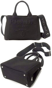 PRADA �v���_ �n���h�o�b�O2WAY�L�����o�X�V�����_�[�o�b�O�T�C�h�O�p���S�v���[�g ���̃G���{�X���S�u���b�N �΂ߊ|���g�[�g�o�b�O���S�e�[�v�V�����_�[�X�g���b�v �R�b�g���L�����o�X �T