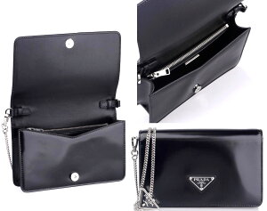 PRADA �v���_ �V�����_�[�E�H���b�g�X�}�z�P�[�X �`�F�[���V�����_�[�o�b�O�N���b�`�o�b�O �u���b�N �u���b�V���h���U�[�N���b�`�o�b�O �t�@�X�i�[�|�P�b�g�g���C�A���O���h���[�X�g����