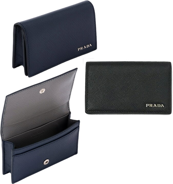 楽天市場】PRADA プラダ メンズカードケースメタルロゴ 二つ折り名刺 
